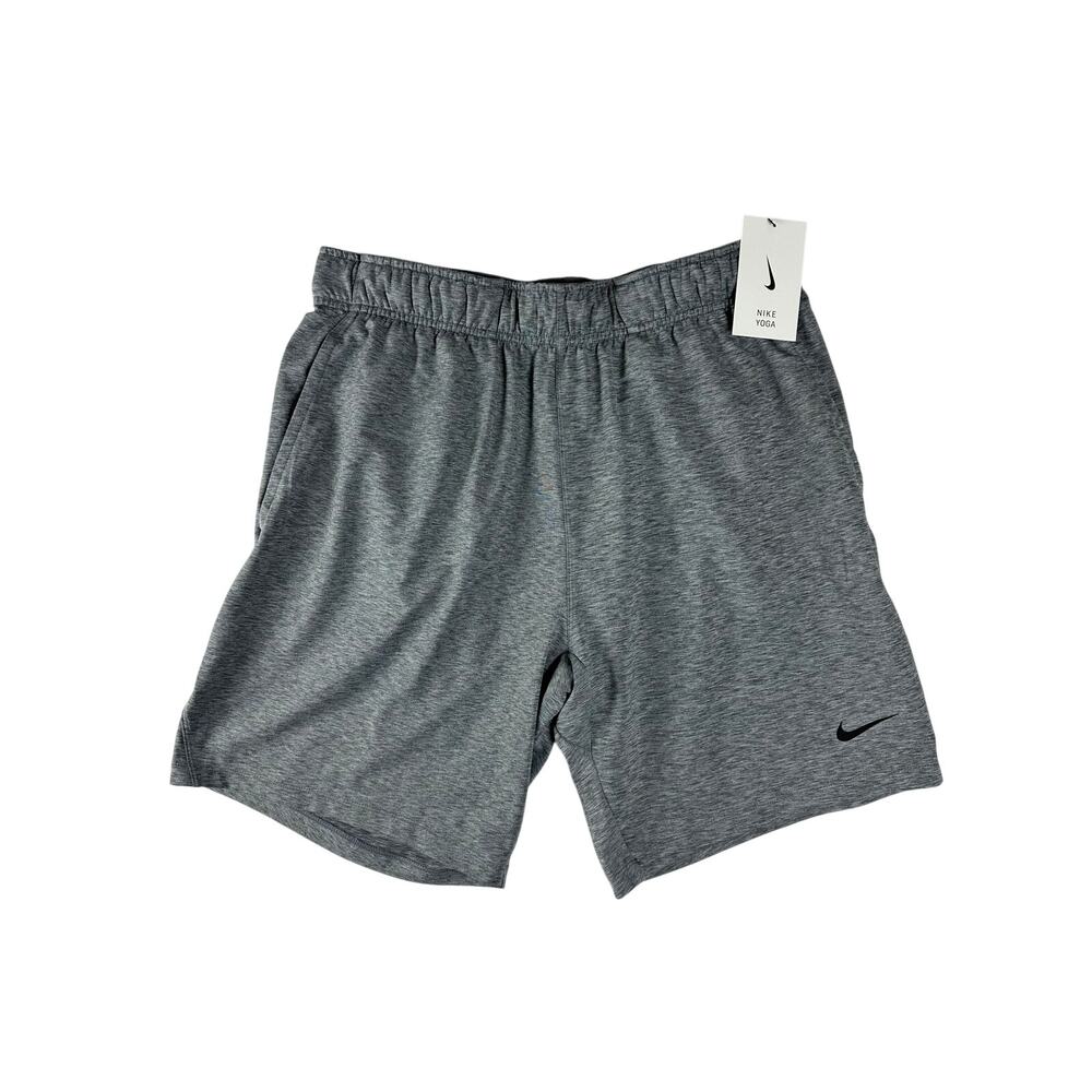 Nike Dri-FIT Yoga Men's 7" Training Shorts Heather Gray/Black Size L NWT